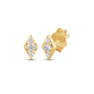 KAY Lab-Grown Diamonds Multi-Stone Rhombus Stud Earrings 1/10 ct tw 10K Yellow Gold