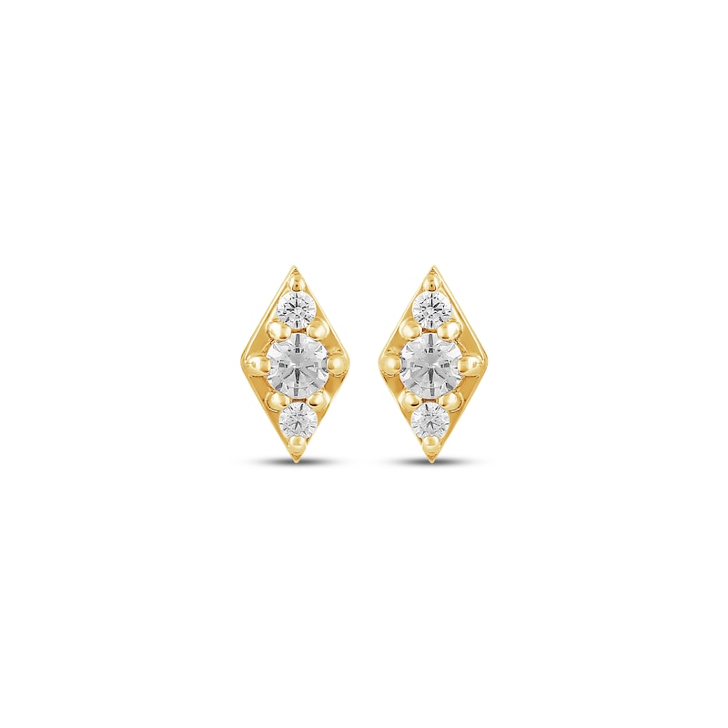 Main Image 2 of KAY Lab-Grown Diamonds Multi-Stone Rhombus Stud Earrings 1/10 ct tw 10K Yellow Gold