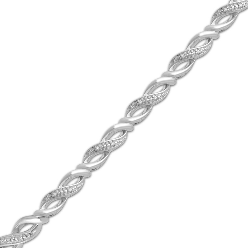 Main Image 2 of Diamond Infinity Link Bracelet 1/20 ct tw Sterling Silver 7.5"