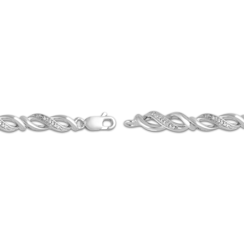 Main Image 3 of Diamond Infinity Link Bracelet 1/20 ct tw Sterling Silver 7.5"