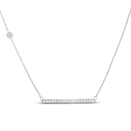 Diamond Bar Necklace 1/3 ct tw Diamonds 10K White Gold