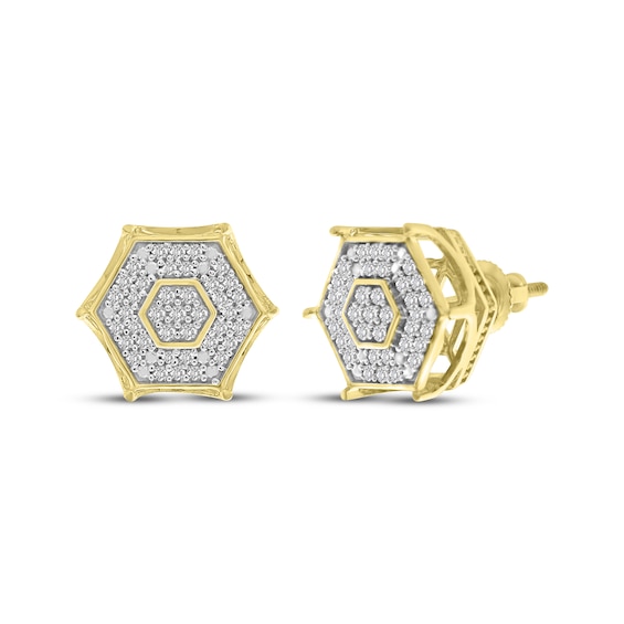 Men's Diamond Earrings 1/4 ct tw 10K Yellow Gold