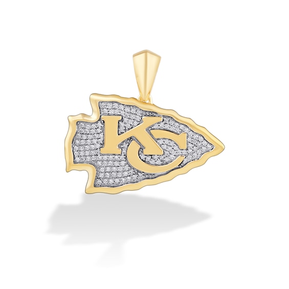 True Fans Kansas City Chiefs 1/4 CT. T.W. Diamond Logo Charm in 10K Yellow Gold