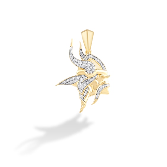 True Fans Minnesota Vikings 1/4 CT. T.W. Diamond Logo Charm in 10K Yellow Gold