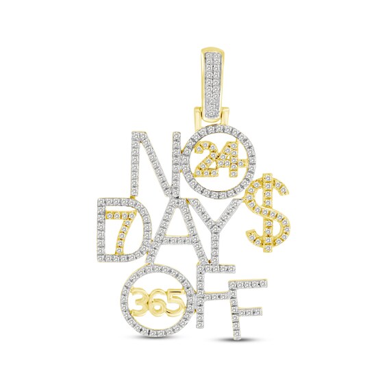 Men's Diamond "No Days Off" Charm 1/2 ct tw 10K Yellow Gold