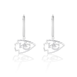 True Fans Kansas City Chiefs 1/10 CT. T.W. Diamond Logo Earrings in Sterling Silver