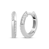 Thumbnail Image 1 of KAY Lab-Grown Diamonds Alternating Huggie Hoop Earrings 1/10 ct tw Sterling Silver