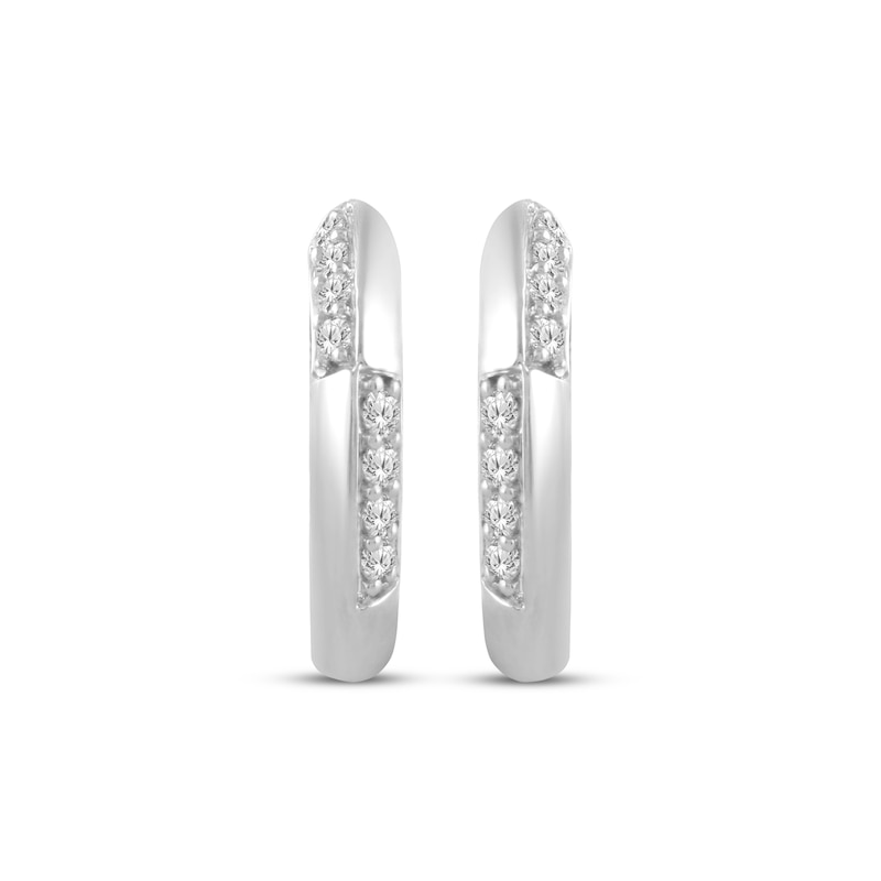 Main Image 2 of KAY Lab-Grown Diamonds Alternating Huggie Hoop Earrings 1/10 ct tw Sterling Silver