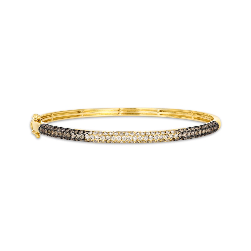 Main Image 1 of Le Vian Vault Chocolate Ombré Diamond Bangle Bracelet 2 ct tw 14K Honey Gold 6.75"