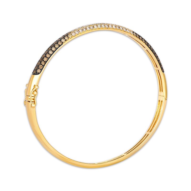Main Image 2 of Le Vian Vault Chocolate Ombré Diamond Bangle Bracelet 2 ct tw 14K Honey Gold 6.75"