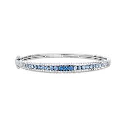 Le Vian Vault Denim Ombré Sapphire Bangle Bracelet 14K Vanilla Gold 6.75"