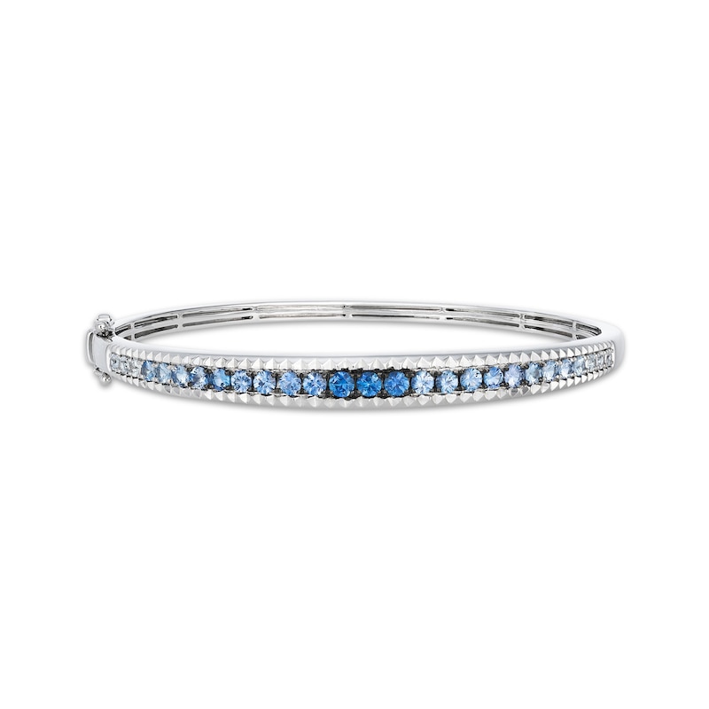 Main Image 1 of Le Vian Vault Denim Ombré Sapphire Bangle Bracelet 14K Vanilla Gold 6.75"