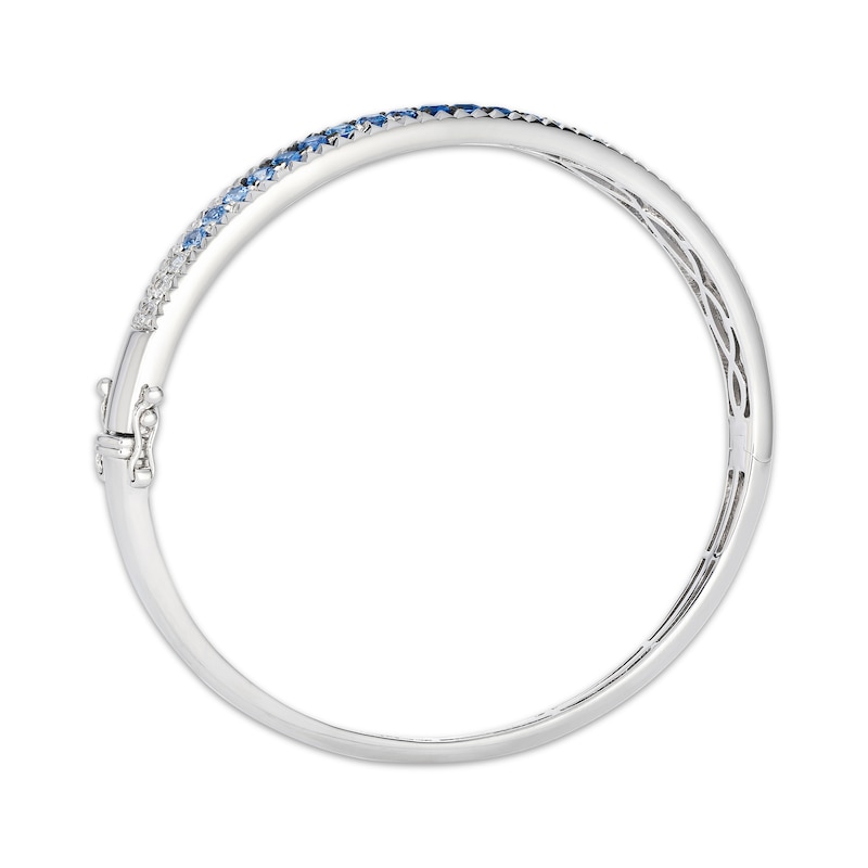 Main Image 2 of Le Vian Vault Denim Ombré Sapphire Bangle Bracelet 14K Vanilla Gold 6.75"