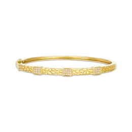 Le Vian Vault Diamond Pebbled Bangle Bracelet 1/4 ct tw 14K Honey Gold 6.75"
