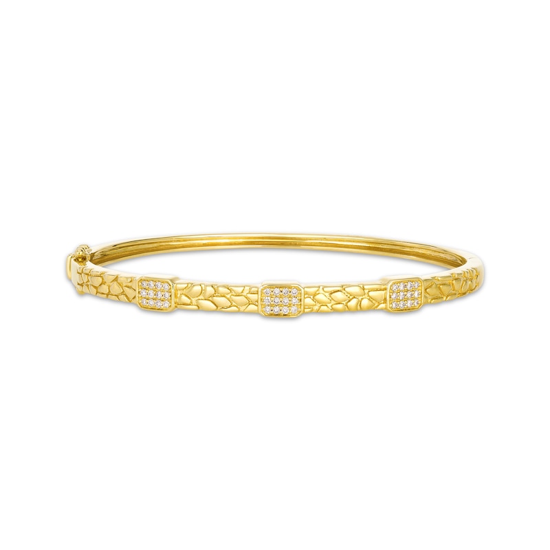 Main Image 1 of Le Vian Vault Diamond Pebbled Bangle Bracelet 1/4 ct tw 14K Honey Gold 6.75"