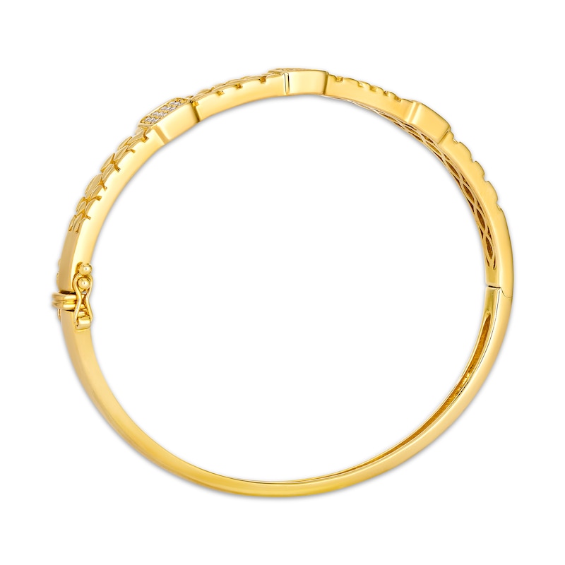 Main Image 2 of Le Vian Vault Diamond Pebbled Bangle Bracelet 1/4 ct tw 14K Honey Gold 6.75"