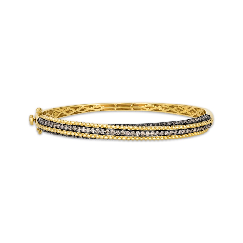 Main Image 1 of Le Vian Vault Chocolate Diamond Beaded Bangle Bracelet 1-5/8 ct tw 14K Honey Gold 6.75"