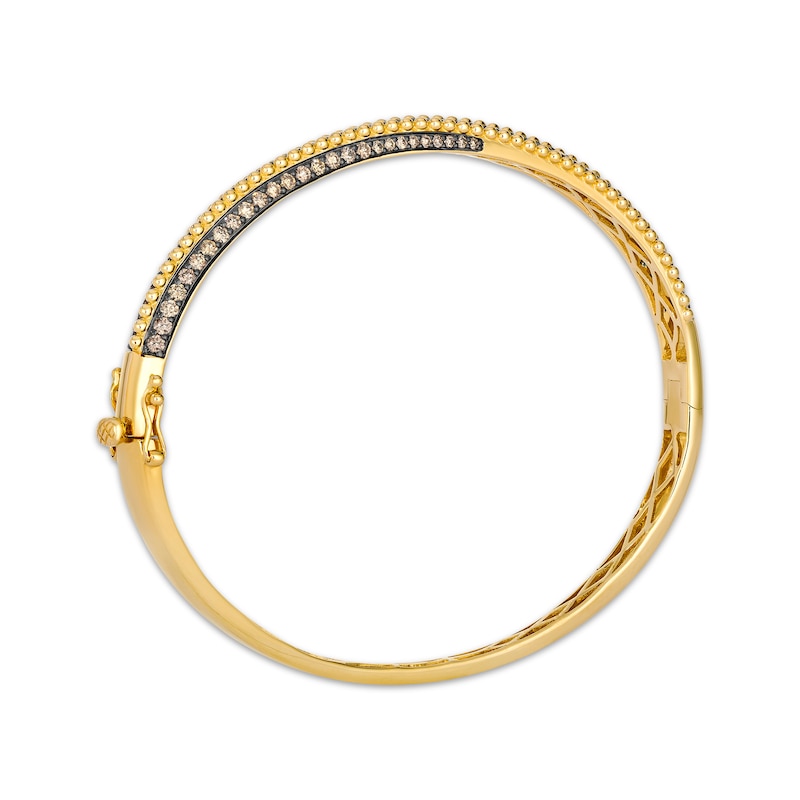 Main Image 2 of Le Vian Vault Chocolate Diamond Beaded Bangle Bracelet 1-5/8 ct tw 14K Honey Gold 6.75"