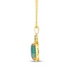 Thumbnail Image 2 of Le Vian Vault Cushion-Cut Peacock Aquaprase & Green Beryl Necklace 14K Honey Gold 19"