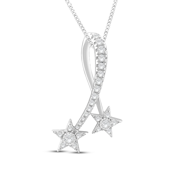 Diamond Star Necklace 1/5 ct tw Round-Cut Sterling Silver 19"