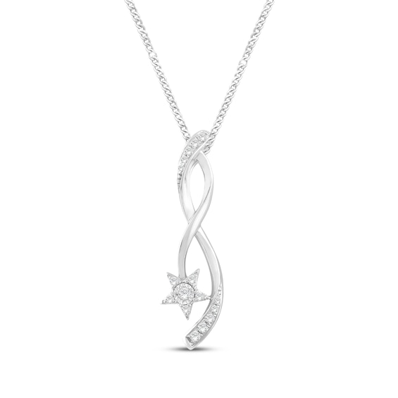 Diamond Star Necklace 1/20 ct tw Round-Cut Sterling Silver 19"