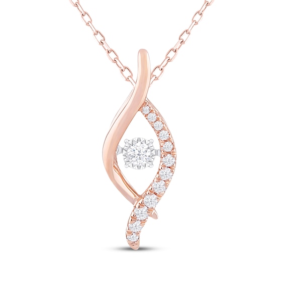 Unstoppable Love Diamond Swirl Necklace 1/4 ct tw 10K Rose Gold 18"