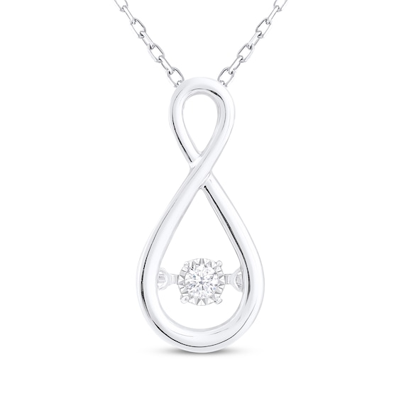 Unstoppable Love Diamond Infinity Necklace 1/20 ct tw Sterling Silver 18"