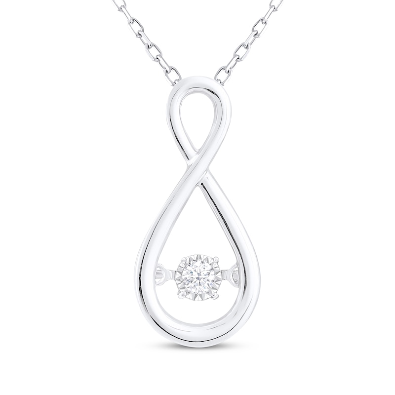 Main Image 1 of Unstoppable Love Diamond Infinity Necklace 1/20 ct tw Sterling Silver 18"