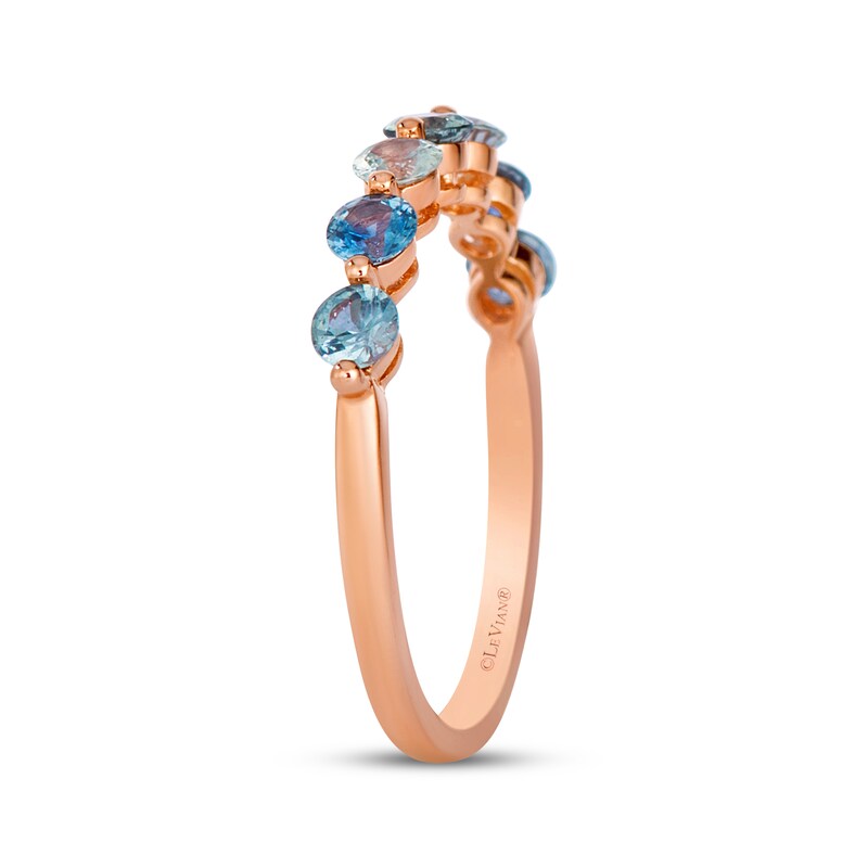 Main Image 2 of Le Vian Montana Sapphire Ombré Seven-Stone Ring 14K Strawberry Gold