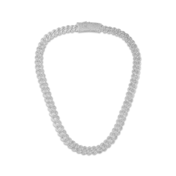 Mens Diamond Necklace 5 ct tw Sterling Silver 22