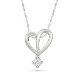 KAY Lab-Grown Diamond Accent Freeform Open Heart Necklace Sterling Silver