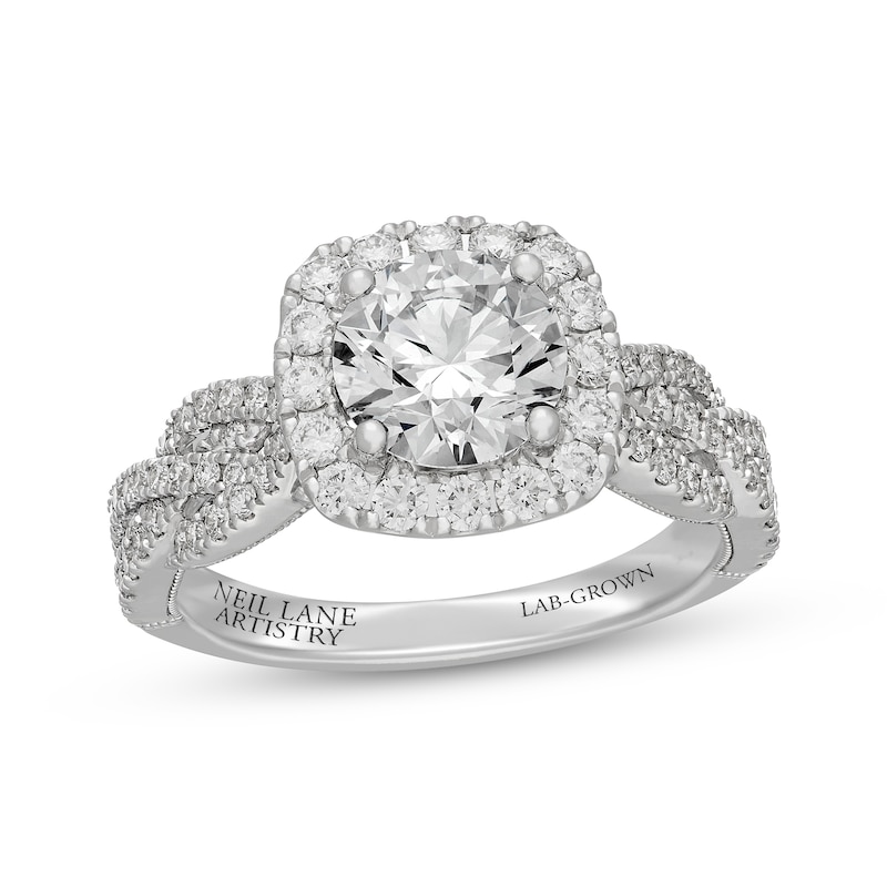 Main Image 1 of Neil Lane Artistry Heritage Round-Cut Lab-Grown Diamond Engagement Ring 2-3/8 ct tw 14K White Gold