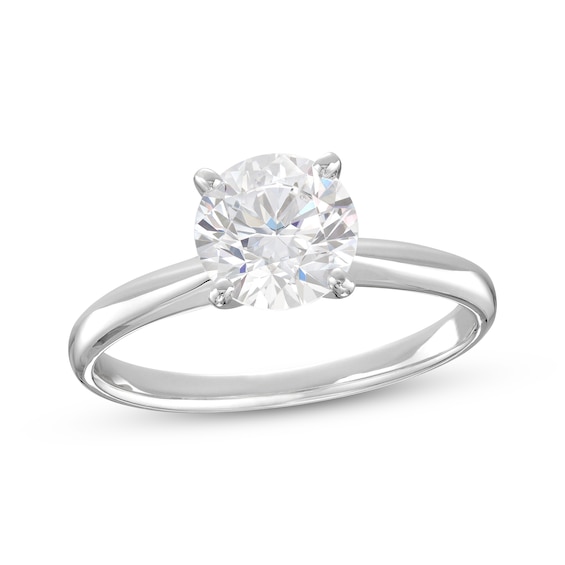 Now + Forever Certified Diamond Round-Cut Solitaire Engagement Ring 1-1/2 carats 14K White Gold (I/I2