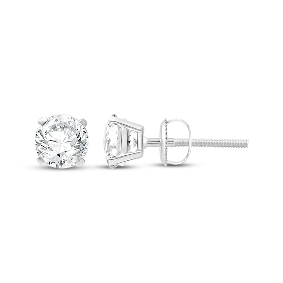 KAY Lab-Grown Diamonds Round-Cut Solitaire Stud Earrings 2-1/2 ct tw 10K White Gold (F/SI2)