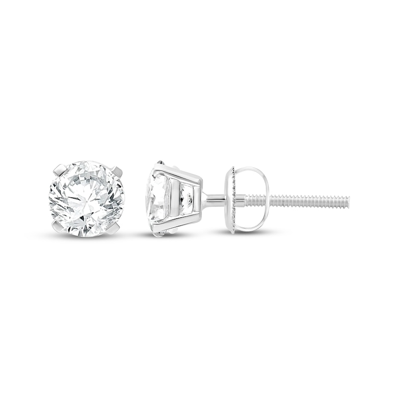 Main Image 1 of KAY Lab-Grown Diamonds Round-Cut Solitaire Stud Earrings 2-1/2 ct tw 10K White Gold (F/SI2)
