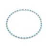 Thumbnail Image 1 of Oval-Shaped Turquoise & Marquise-Cut White Lab-Created Sapphire Crisscross Necklace Sterling Silver 18"