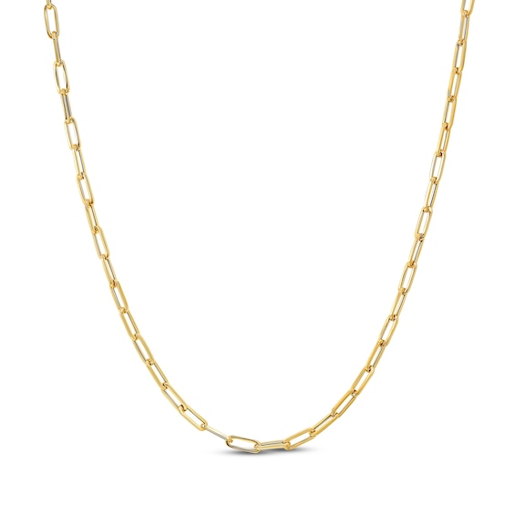 Reaura Paperclip Chain Necklace Repurposed 10K Yellow Gold 18"