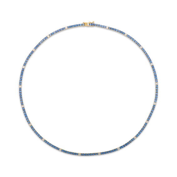 Le Vian Natural Blue Sapphire Necklace 5/8 ct tw Diamonds 14K Honey Gold 16"