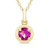 Thumbnail Image 1 of STUDIO BY KAY Round-Cut Pink Lab-Created Sapphire Solitaire Necklace 24K Yellow Gold Vermeil Sterling Silver 18"