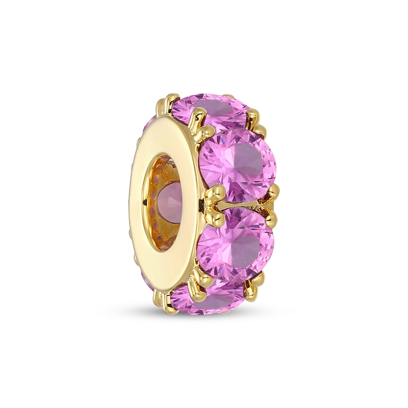 Main Image 2 of STUDIO BY KAY Pink Lab-Created Sapphire Rondelle Charm 24K Yellow Gold Vermeil Sterling Silver