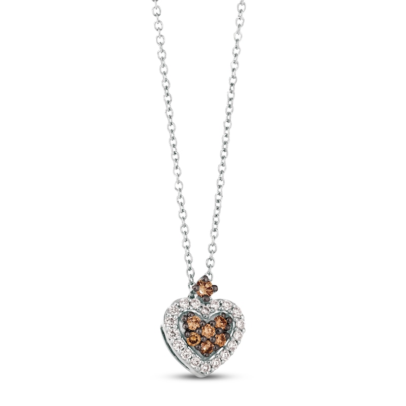 Main Image 1 of Le Vian Diamond Heart Necklace 1/4 ct tw 14K Vanilla Gold 18"