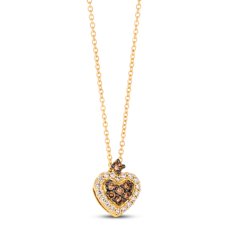 Main Image 1 of Le Vian Diamond Heart Necklace 1/4 ct tw 14K Honey Gold 18"