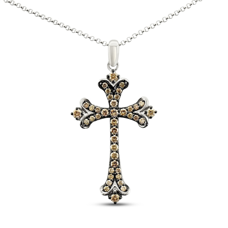 Main Image 1 of Le Vian Cross Necklace 1/2 ct tw Diamonds 14K Vanilla Gold 18"