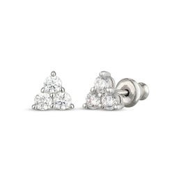 Rocksbox The Vanessa Lab-Grown Diamond Three-Stone Stud Earrings 1/2 ct tw Sterling Silver