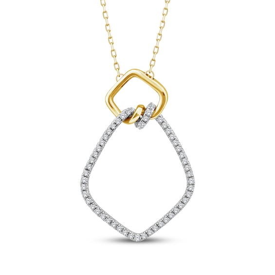 KAY Lab-Grown Diamonds Geometric Necklace 3/8 ct tw 10K Yellow Gold & Sterling Silver 18"