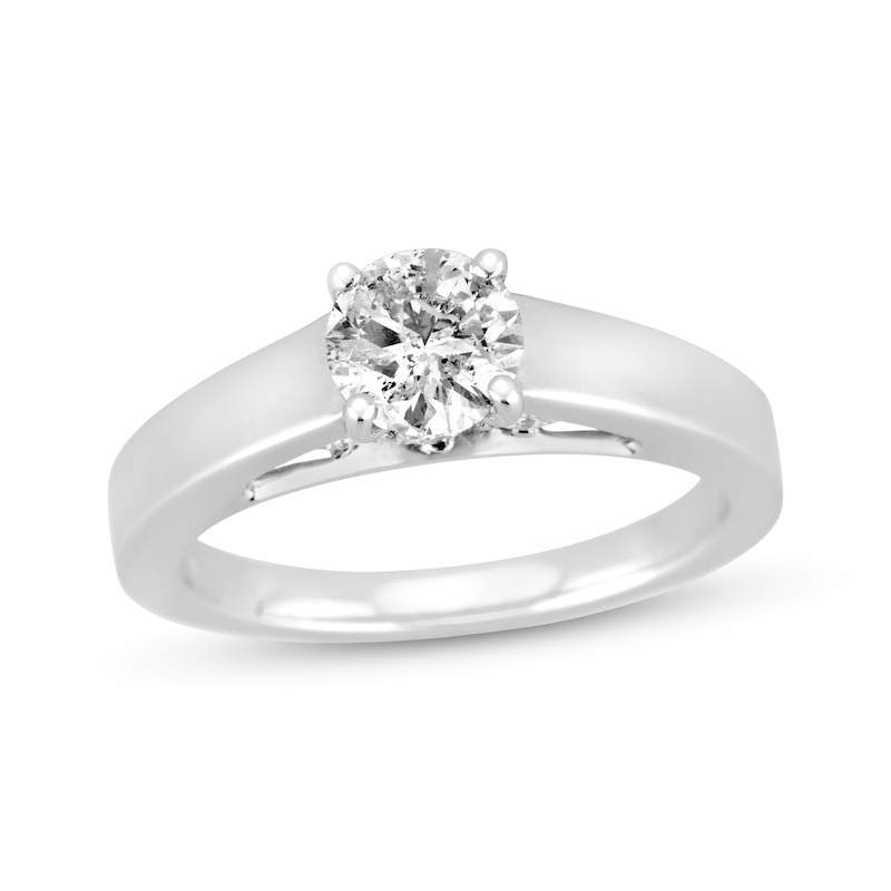 Main Image 1 of Round-Cut Diamond Solitaire Plus Engagement Ring 1 ct tw 10K White Gold (I/I2)