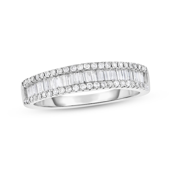 Adore Lab-Grown Diamonds Baguette & Round-Cut Wedding Band 1/2 ct tw Sterling Silver