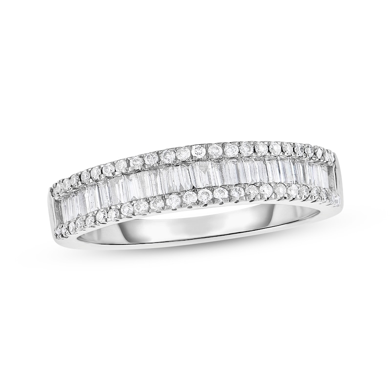 Main Image 1 of Adore Lab-Grown Diamonds Baguette & Round-Cut Wedding Band 1/2 ct tw Sterling Silver