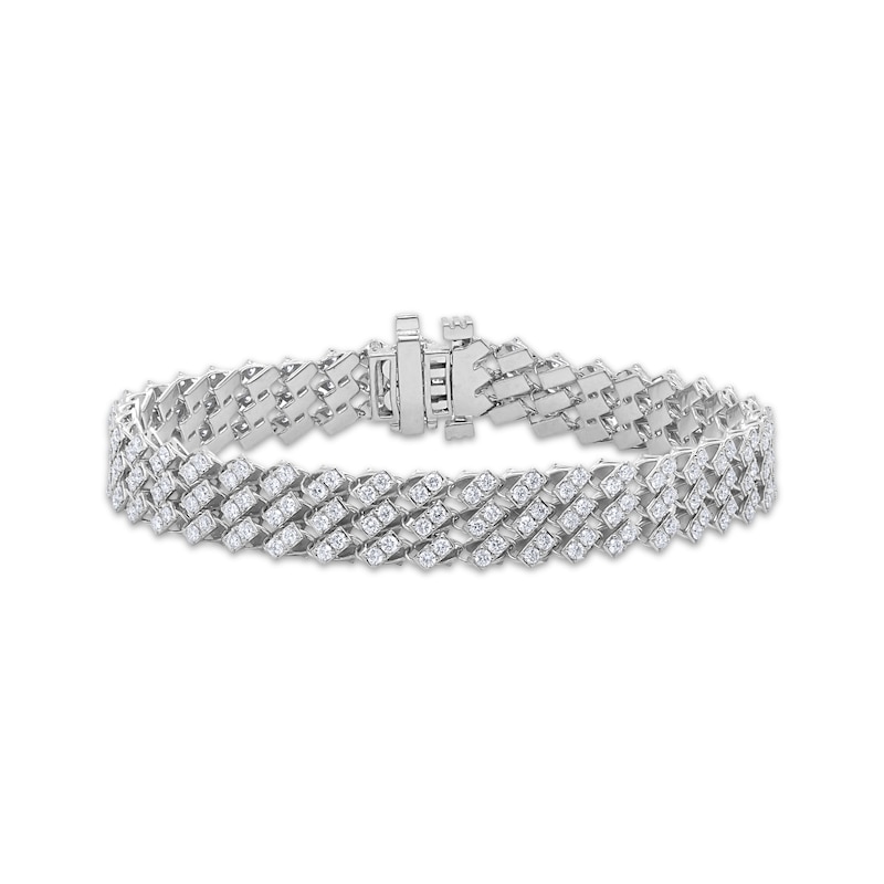 Main Image 1 of KAY Lab-Grown Diamonds Lattice Link Bracelet 3 ct tw Sterling Silver 7"