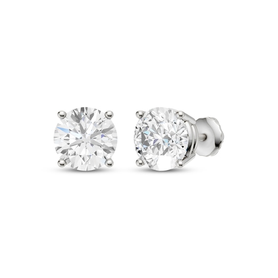 KAY Lab-Grown Diamonds Certified Round-Cut Solitaire Stud Earrings 4 ct tw 14K White Gold (F/VS2)